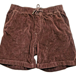 Faherty‎ Burgundy Corduroy Drawstring Shorts Pockets Size Small Mens